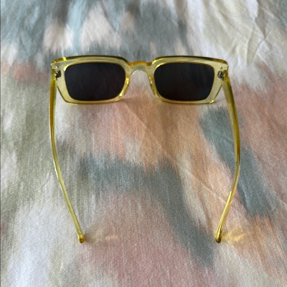 Yellow Rectangular Sunglasses - Picture 3 of 3